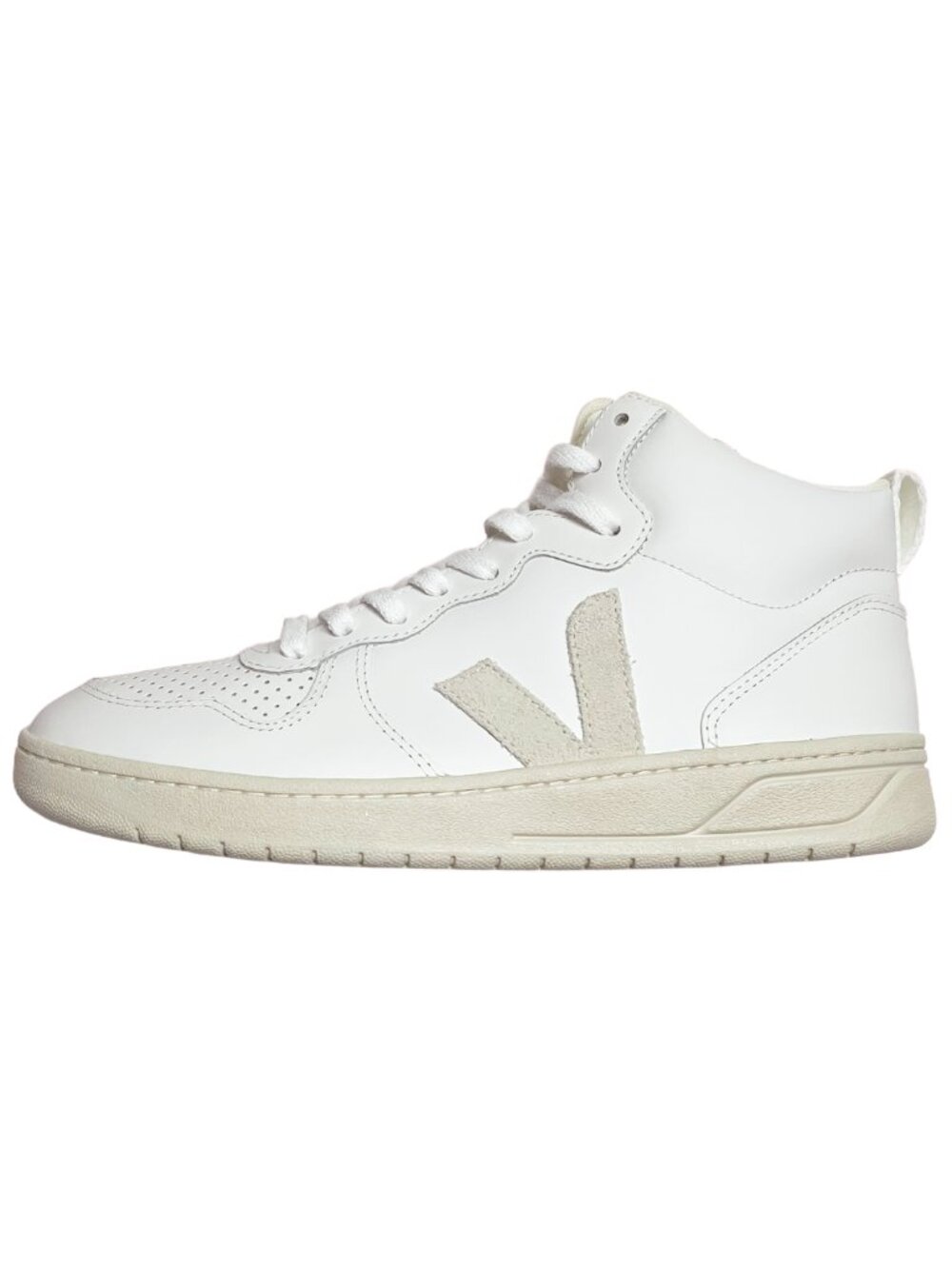 VEJA V-15 Mid Top Sneakers NWT Extra White Leather Sizes 8 9 10 - Picture 3 of 11